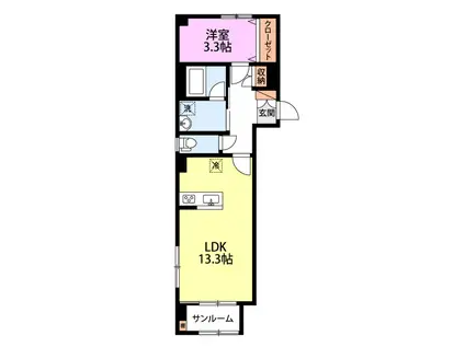 LAGUNA HILLS I(1LDK/2階)の間取り写真