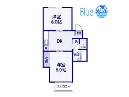 メゾンフラワー(2DK/2階)の間取り写真
