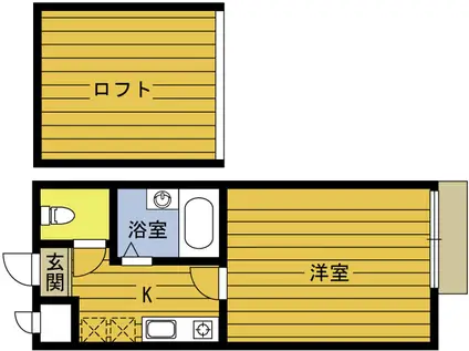 アップルハウス松原(1K/2階)の間取り写真