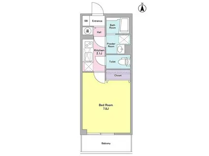 ベルク経堂壱番館(1K/1階)の間取り写真