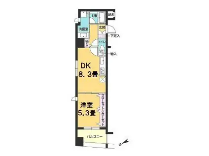 カスタリア新御茶ノ水(1DK/8階)の間取り写真