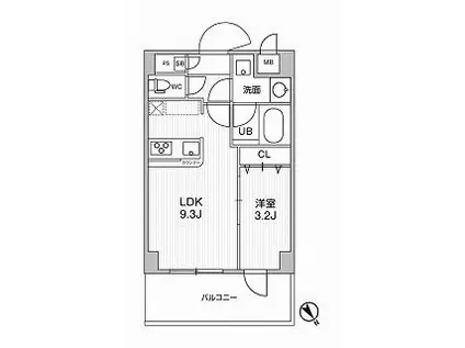 ドゥーエ曳舟(1LDK/3階)の間取り写真