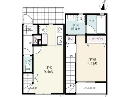 プレミアムアイランド乙柳I(1LDK/1階)の間取り写真