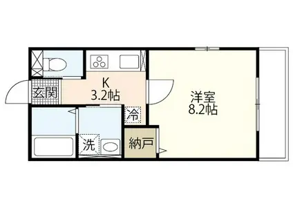 グランツハイム宇品(1K/2階)の間取り写真