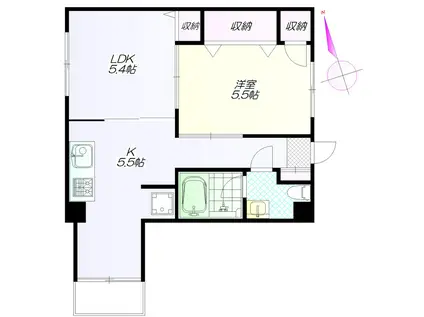 東京メトロ副都心線 雑司が谷駅 徒歩8分 独立台有 ルームシェア可(2K/3階)の間取り写真