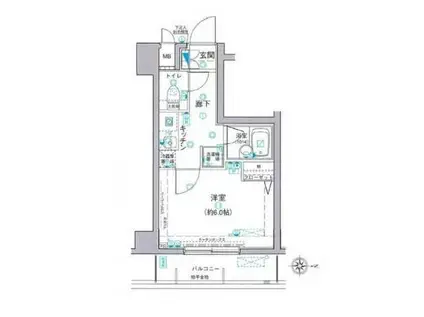 アランシア本所吾妻橋(1K/3階)の間取り写真