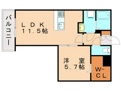 ラピスボヌール(1LDK/1階)の間取り写真