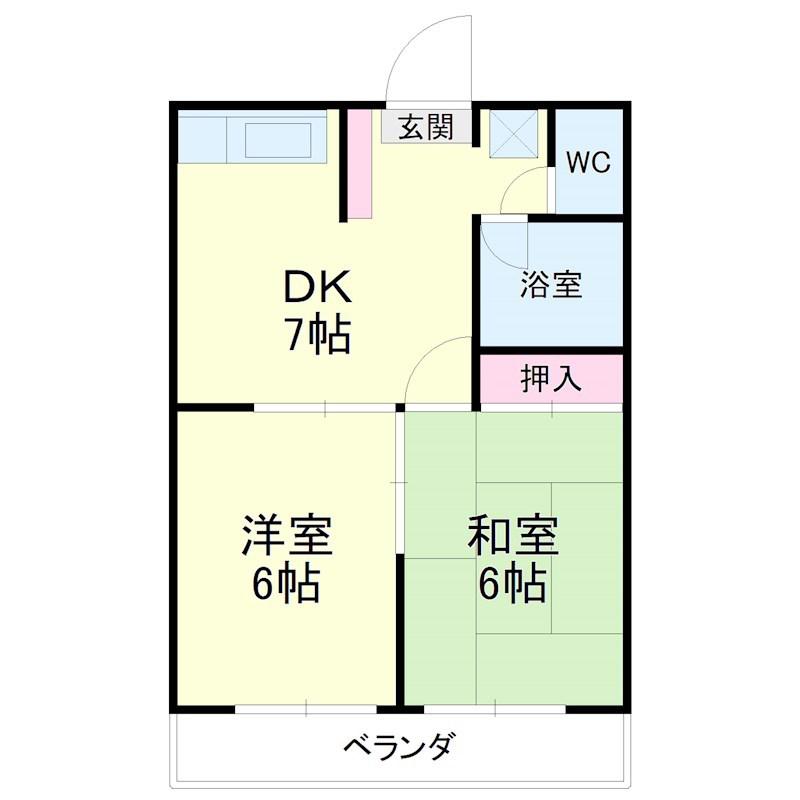 コーポ上浅田(2DK/1階)の間取り写真