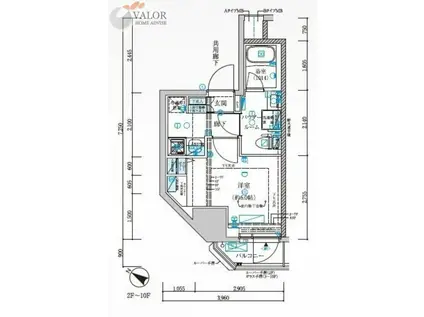 メインステージ横濱弥生町(1K/11階)の間取り写真