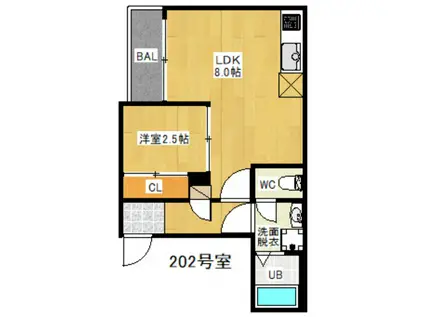 西蒲田YZY(1K/1階)の間取り写真