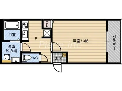リトレ徳庵(1K/3階)の間取り写真