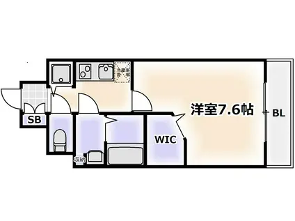 ワールドアイ天王寺ミラージュII(1K/4階)の間取り写真