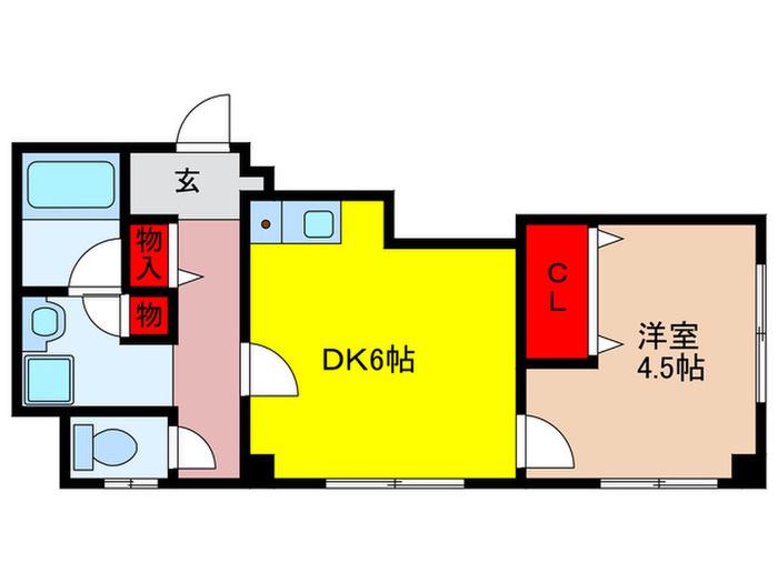 澤田ビル(1DK/2階)の間取り写真