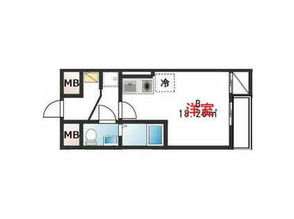 カーサバーチェ糀谷(ワンルーム/1階)の間取り写真