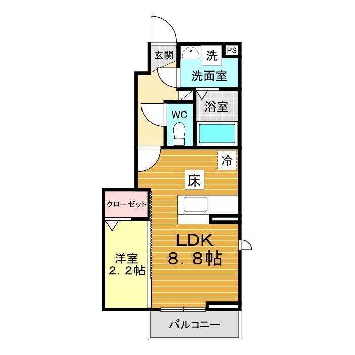 サンライト(1LDK/1階)の間取り写真