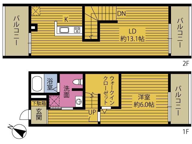 REGINA挾間(1LDK/3階)の間取り写真