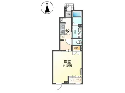 プレミアムMINI(1K/1階)の間取り写真