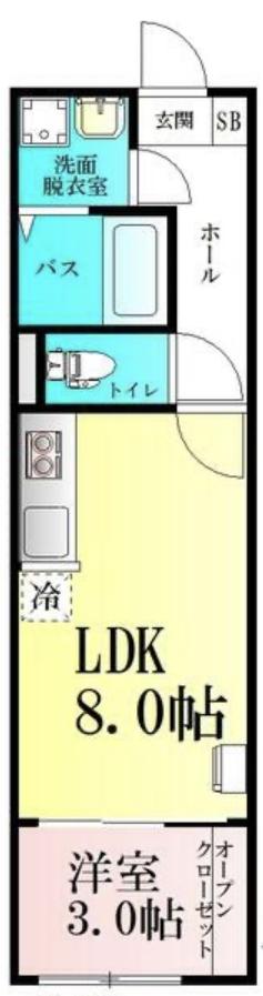 AMELO台原(1LDK/1階)の間取り写真