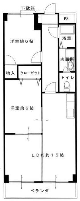 クラウンズビラ花影(3LDK/6階)の間取り写真