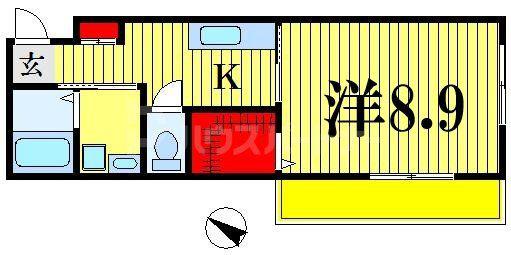 KSフォンティーヌ(1K/1階)の間取り写真