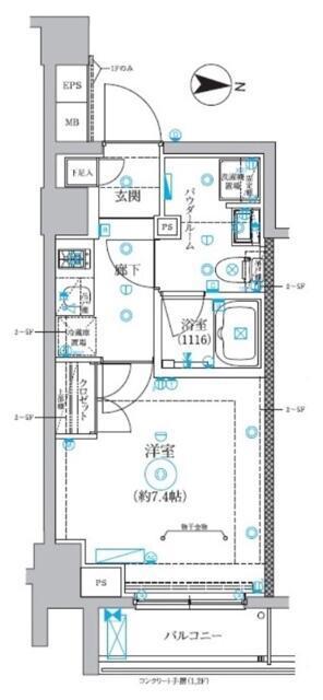 CREALPREMIER大島(1K/2階)の間取り写真