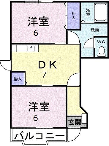 コンフォールメゾン(2DK/1階)の間取り写真
