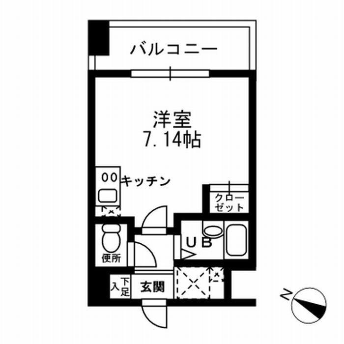 レジディア三越前(ワンルーム/2階)の間取り写真