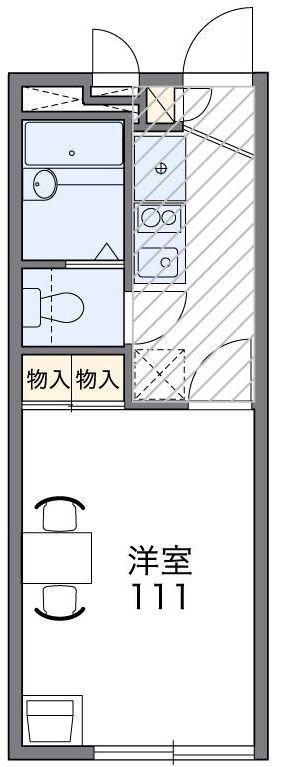 レオパレスパークサイド(1K/1階)の間取り写真