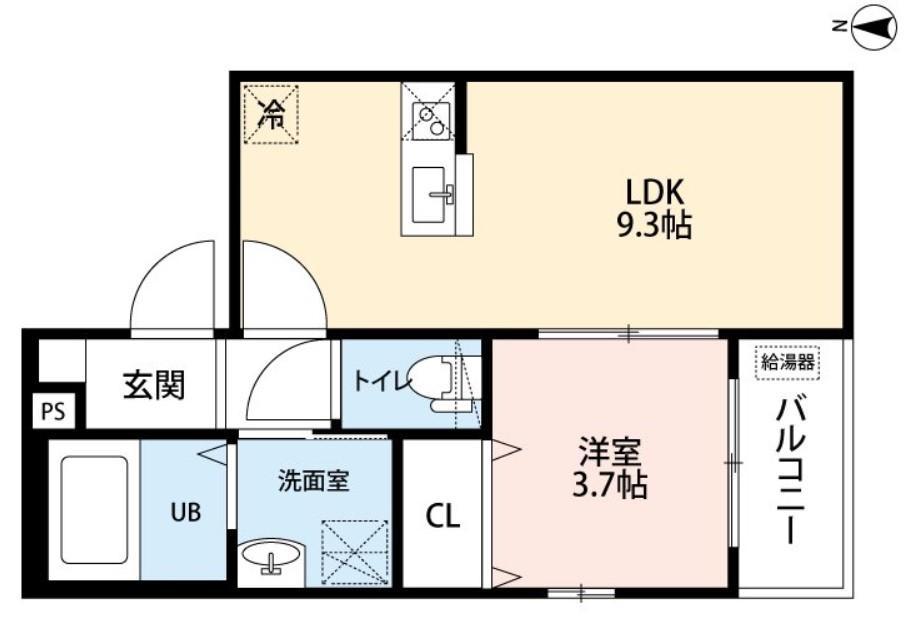 シャンテ六番町(1LDK/3階)の間取り写真