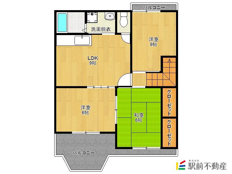 シャトーエス(3LDK/2階)の間取り写真