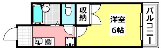末広15番館(1K/2階)の間取り写真