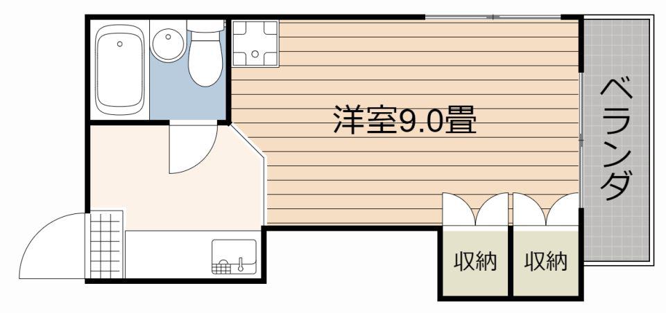 迫田ビル(ワンルーム/3階)の間取り写真