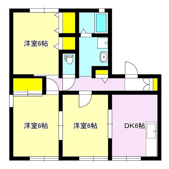 ファミール21 AB(3DK/2階)の間取り写真
