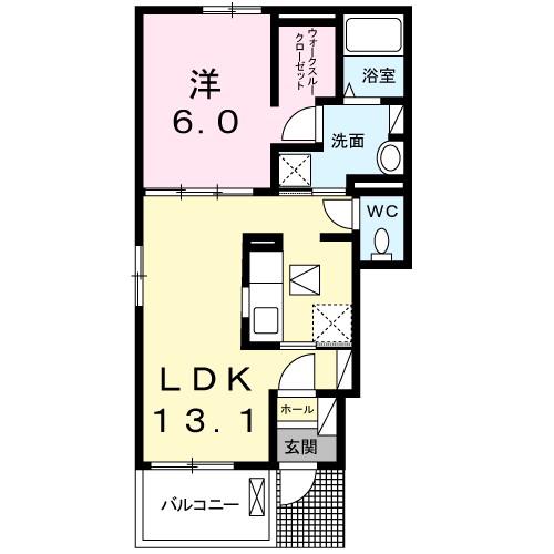 サンライズIII(1LDK/1階)の間取り写真