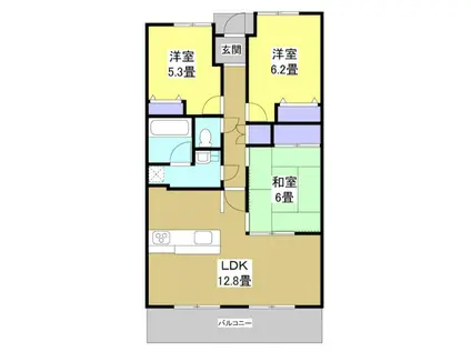 イトーピア中沢グリーンアベニュー(3LDK/4階)の間取り写真