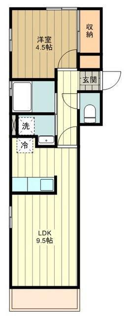 サンモールTM(1LDK/2階)の間取り写真