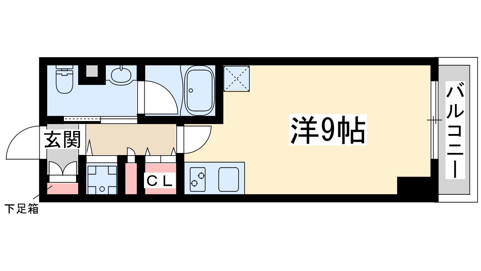 コンフォリア江坂(ワンルーム/3階)の間取り写真