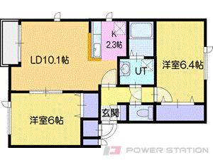 セント・プレリ-I(2LDK/1階)の間取り写真