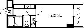 エトールVII(1K/3階)の間取り写真