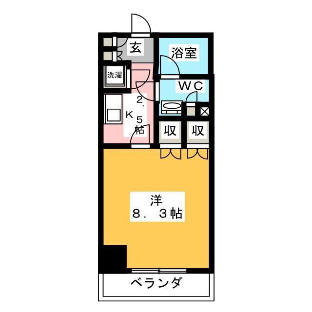 パークアクシス門前仲町(1K/11階)の間取り写真