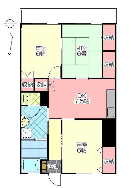 第1藤屋ビル(3DK/1階)の間取り写真