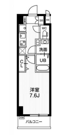 N-STAGE亀戸II(1K/8階)の間取り写真