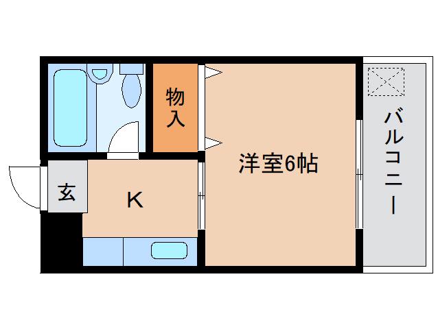 白樺ハイツ大宮III(1K/7階)の間取り写真