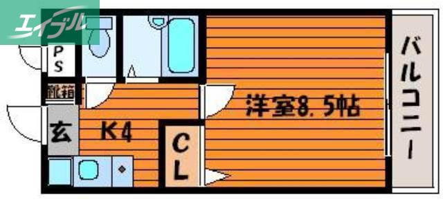 セントラルパーク絵図(1K/6階)の間取り写真