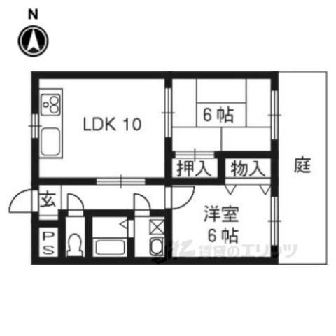 エルコラゾン(2LDK/1階)の間取り写真
