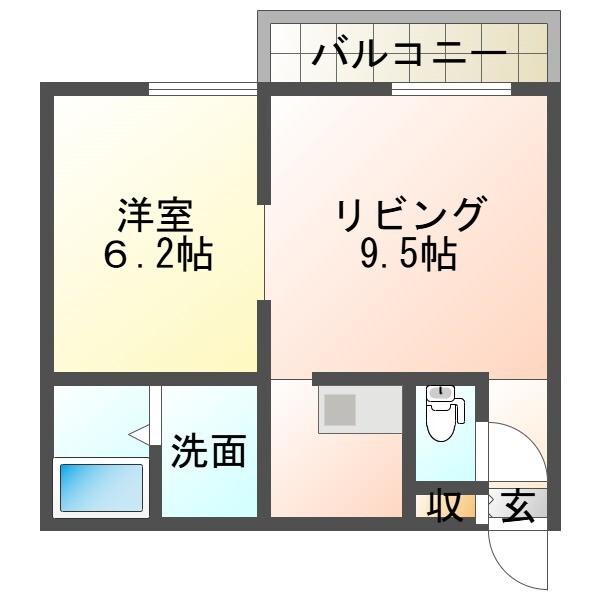 HILLZ NISEKOII(1LDK/2階)の間取り写真