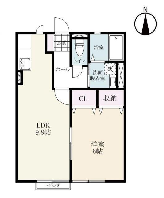 COZY(1LDK/2階)の間取り写真