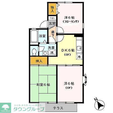 メゾンコルザA(3DK/1階)の間取り写真