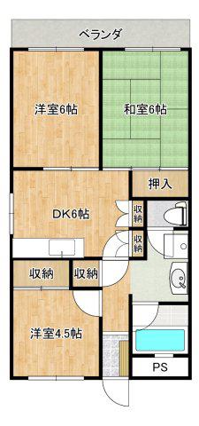 シーダーズ ハイツ(3DK/9階)の間取り写真