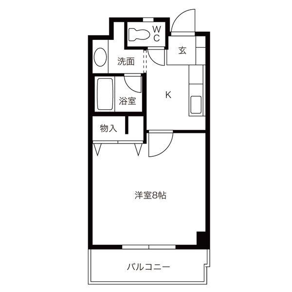 プリオールドゥ(1K/2階)の間取り写真